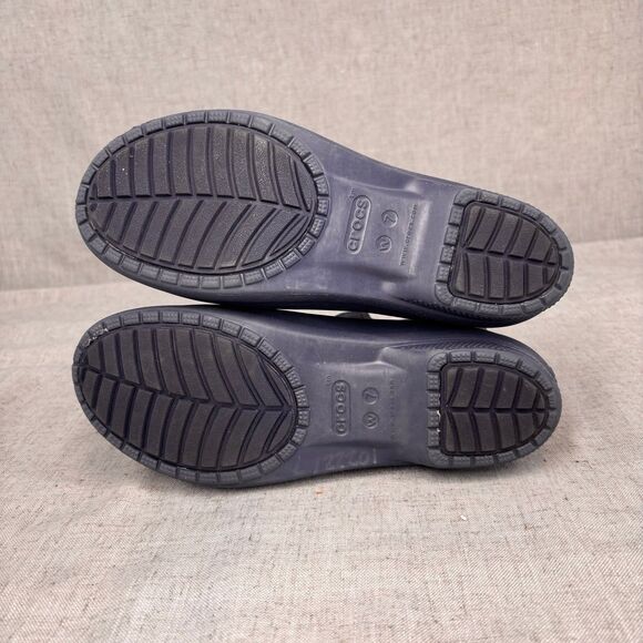 Crocs Freesail Chelsea Boots Navy‎ Blue Floral Pull On Rain Boot Women’s 7 - Picture 8 of 11